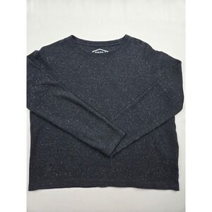 Faze 1 Womens S Black Speckled Long Sleeve Knit Sweater Lightweight Crew Neck